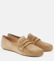 [Gianvito Rossi] Gianvito Rossi Giorgia suede penny loafers AU 7 beige