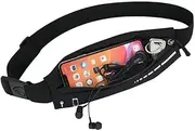 Slim Running Belt Fanny Pack, Adjustable Reflective Phone Holder Runners Waist Pouch Belt for Workout, Money Belt Running Gift Gear Accessories (Black)