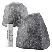 BTR805-GREY 8" Bluetooth 5.0 Outdoor Rock Speaker Pair, Weather Resistant, Grey