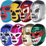 THREE MASK Pro-Quality Wrestling Masks (8 Pack) | Authentic Lucha Libre Costume - Adult Size | Máscaras de Luchador Made in Mexico