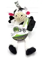 GoDog Skinny Cow Mini Soft Plush Squeaky Toss & Shake Dog Toy 9"