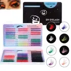 D Curl Natural Lash Clusters Kit Colored 8-14MM DIY Lash Extension Kit Cosplay