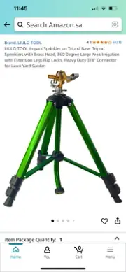 Impact Sprinkler on Tripod Base, Tripod Sprinklers with Brass Head, 360 Degree L