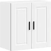 vidaXL Porto Kitchen Wall Cabinet - White Engineered Wood - 60x31x60 cm - Ample Storage for Bowls, Plates, Pots - Modern Versatile Design for Kitchen/Bedroom/Hallway