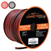 500' Feet 12 Gauge Red Black 2 way Speaker Cable Home Car Zip Wire CCA Stranded