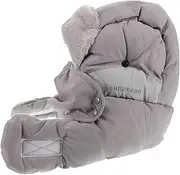[ANDRESLAD] Warm Outdoor Hat Full Hood Faux Fur Hat for Men Women Cold Weather Cap Light Grey
