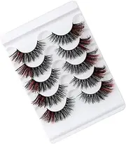 FOMIYES 5 Pairs Fake Eyelashes Hybrid Eyelashes Lash Kit Color Eyelashes Women False Eye Lashes Magnetic Eyelashes Kit False Lashes Makeup False Eyelashes Imitation Natural 3d