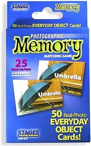 Stages Learning Materials Picture Memory Everyday Objects Card Game, Blue, Size 5 x 3