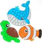 3 Pack Sensory Fidget Poppers Push Bubble Toy, Silicone Squeeze Autism Anxiety