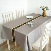 EHOMERY Table Clothes Summer Tablecloths Cotton Vintage Pattern 8 Seater Dining Table Cloth Table Covers for Coffee Table Polyester Gray Table Decoration 140X140Cm