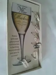 Boston Warehouse Wine Glass Charms Drink Markers Set of 6