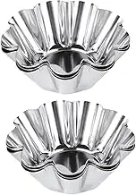 UTHCLO Egg Tart Mould 6pcs Pasties Baking Pan 4 Inch Brioche Mold Egg Stainless Steel Tart Pans Oven Chrysanthemum Round