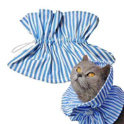 Elizabethan Collar for Cat Soft Polyester Adjustable Pet Cone Protective Collar