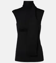 [Toteme] Toteme Scarf-detail wool-blend top AU 12 black