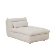 Meka 1.5 Seater Armless Modular Fabric Chaise - Oyster