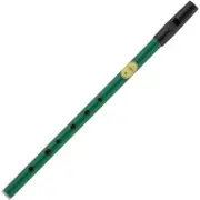 Feadog Irish Traditional Tin Penny Whistle Key of D Flute Made in Ireland, Green