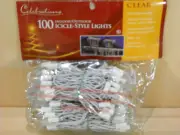 Icicle Style Light String 100 Clear Mini-Bulb 10’ In/Outdoor 120v Celebrations