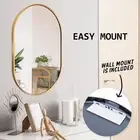 La Bella Gold Wall Mirror Oval Aluminum Frame Makeup Bathroom Vanity 50x75cm New