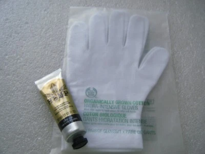 BODY SHOP MOISTURE GLOVES + 30ml HEMP HARD WORKING HAND PROTECTION - BOTH NEW