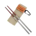 Solid Wood Stainless Steel Chopsticks Patented Detachable Take Apart Reusable