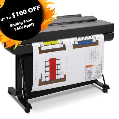 HP DesignJet T530 A0 36" Wi-Fi Large Format Inkjet Printer Free Upgrade to T650