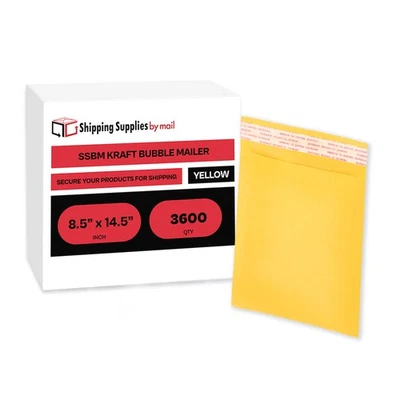 Kraft Bubble Mailers 8.5x14.5 Padded Envelopes Self Seal Made In USA 3600