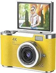 Kids Camera with flip Screen for Boys and Girls 1080P Video Kids Digital Camera Toys Christmas Birthday, Flip Screen Shooting Front, 3-12 Year Old (Yellow)