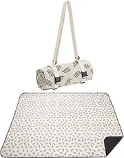 Picnic Blankets Washable Camping Blankets Emergency Blankets Picnic Baskets Accessories with Waterproof Backing and Shoulder Strap - Leaf