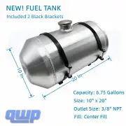 20'' x 10" Fuel Tank 6.75 Gallons Gas Tank 3/8'' NPT Outlet -Hot Rod/ Dune Buggy