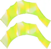 uxcell Silicone Swimming Gloves, 1 Pair Webbed Swim Gloves Finger Frog Type Water Resistance Gear Paddle Fins for Aquatic Training, Green Tone, S