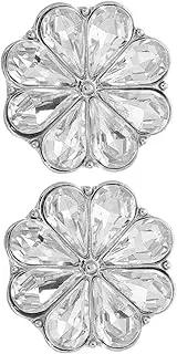 [Holibanna] Classic Flower Tuxedo Cufflinks Metal Cufflinks Rhinestones Decorative Shirt Studs Business Suit Accessory