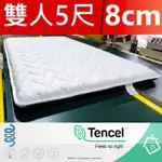 【富郁床墊】TENCEL天絲100%日式床墊8CM 5尺150X190X8CM(不容易凹陷 台灣床墊工廠直營)