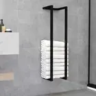 vidaXL Towel Rack Black 25x20x95 cm Iron HEE