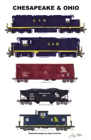 Chesapeake & Ohio Manifest Train 11"x17" Poster by Andy Fletcher signed