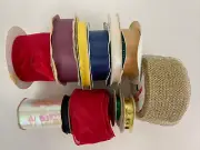 Acetate Ribbons Lot 13 Offray Berwick Lion C&G Purple Red Gold Blue Blue Black