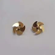 QOVETA 1PC 2mm Shaft Propeller Diameter 18mm Brass Soldering Paddle Positive Reverse Simulation Propellers, for RCBoat Model DIY Parts Model Boat Propeller(1pc Reverse)
