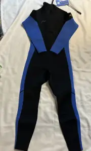 NWT Hevto Wetsuit Men's 3/2mm Neoprene Full Suit Back Zip Blue Black S Small