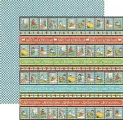 5p Graphic 45 Scrapbook Paper Mother Goose Collection Playful Postage border edg