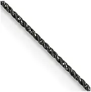 [JewelryWeb] 925 Sterling Silver Spring-Ring Ruthenium plating-Ruthenium Plated .75mm Fancy Sparkle Cut Snake Chain Necklace Chain-Necklace for Women and Men