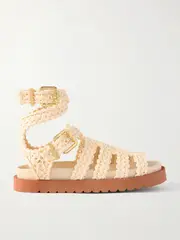 [Zimmermann] Zimmermann - Gleam Buckle-embellished Raffia Sandals - Off-white - FR38 FR 38 Off-white