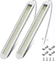 12V/24V LED Interior Light Bar, 120 LEDs 1200LM 8W DC 12V Led Light Bar, LED Strip Lights with ON/OFF Switch for Enclosed Trailer Truck RV Car Lorry Camper Boat Caravan Motorhome home cabinet