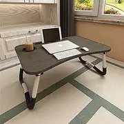 Aitmexcn Foldable Portable Laptop Desk with Cup Slot, Notebook Stand Breakfast Tray Book Holder for Sofa, Terrace, Balcony, Garden - Blake
