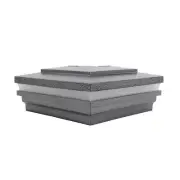 5.625" Sq. Cape May Halo Solar LED Lighted Vinyl Post Cap - Antique Gray