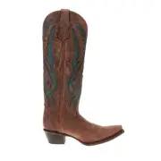 Circle G by Corral Embroidered Tooled Inlay Snip Toe Cowboy Womens Blue, Brown