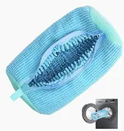 [elook] Shoe Washing Machine Bag, Reusable Trainer Sneaker Laundry Shoe Bag for Washing Machine, Shoe Cleaning Bag for All Shoe Types And Sizes - 39 x19 cm/Blue