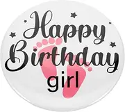 [WOFASHPURET] Girl Birthday Button Pin Happy Birthday Pins Gender Reveal Brooch Birthday Party Lapel Pin Birthday Badge Pins Tinplate Badge Pin Birthday Party Costume Accessory