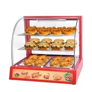 Commercial Electric Food Warming Glass Showcase Hotbar Pie Warmer Display Cabinet - 660mm