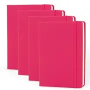 A5 Notebooks, College Ruled , 192 pages, 5.7" x 8.4" (Pink, 4 Pack)