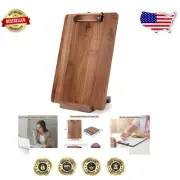 Compact A4 Walnut Wood Clipboard with Metal Clip and Rounded Corners for Safety