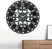 Resin Wall Clock | Garden Clock Outdoor Decorative | Outdoor Resin Wall Clock, Hanging Wall Clock Decor, 13.58inch Round Decorative Clocks for Indoor